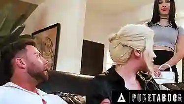 Jazmin Luv watches as Spencer Scott's sex-starved hubby Seth Gamble gets the treatment he craves